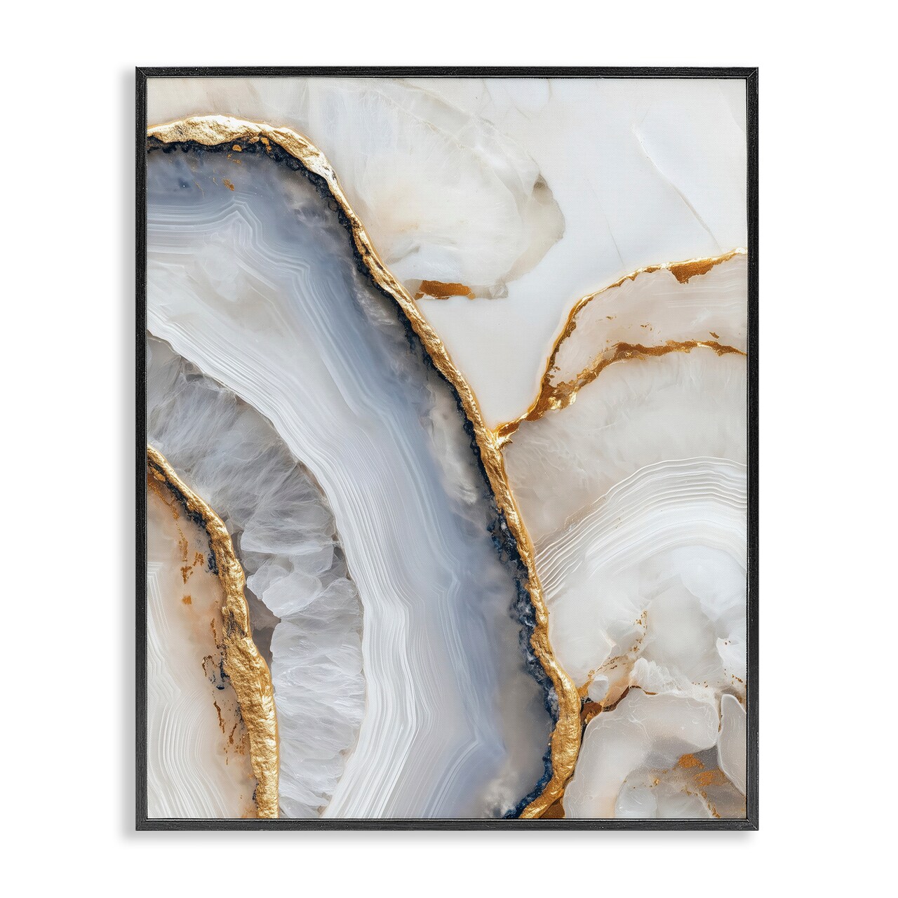 Stupell Industries Golden Marble Flow Framed Giclee, design by Svetlana Aleynikova